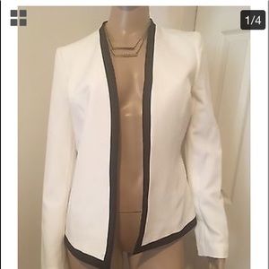Gorgeous white blazer with black trim, fully lined